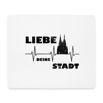 Köln Herzschlag - Mousepad (Querformat) - Weiß - Vorne