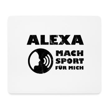 Alexa T-Shirt - Alexa, mach Sport für mich! - Mousepad (Querformat) - Weiß - Vorne