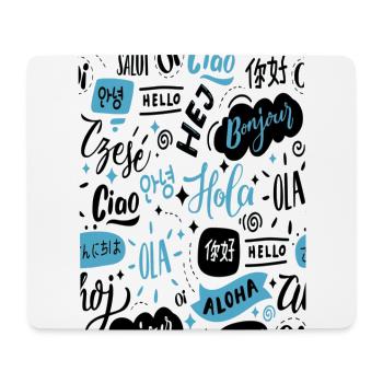 "HOLA" in verschiedenen Sprachen sagen - Mousepad (Querformat) - Weiß - Vorne