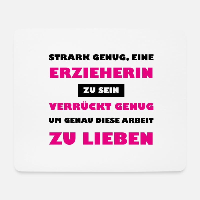 STARK GENUG EINE ERZIEHERIN ZU SEIN - Mousepad (Querformat) - Weiß
