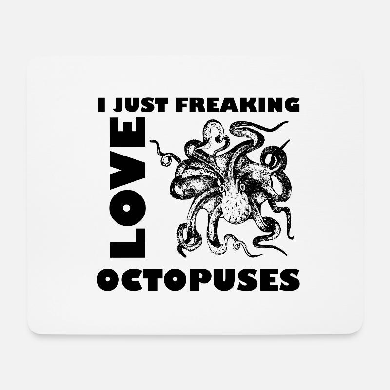 Oktopus Tintenfisch Krake - Mousepad (Querformat) - Weiß