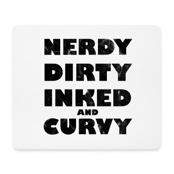 Nerdy Dirty Inked And Curvy - Mousepad (Querformat) - Weiß - Vorne