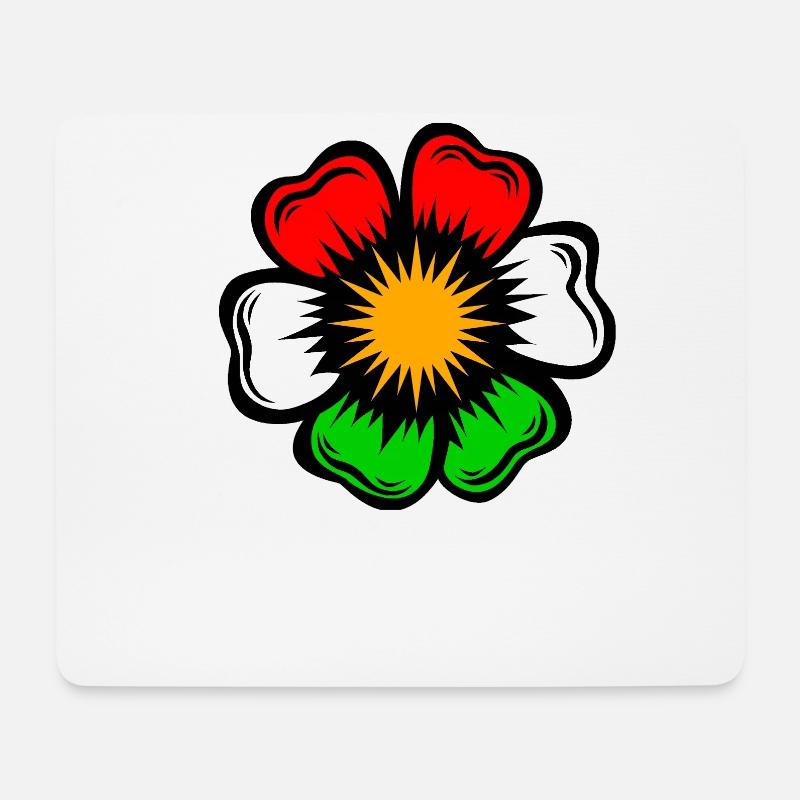 kurdistan Flagge kurdi Azadi Blume Gül - Mousepad (Querformat) - Weiß