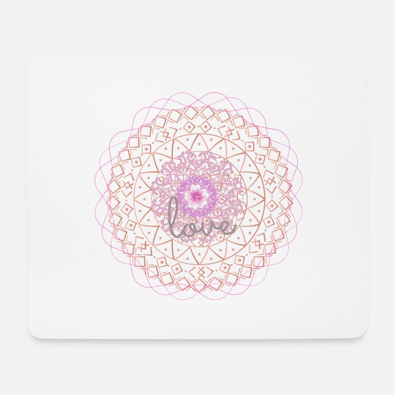 Mandala love - Mousepad (Querformat) - Weiß