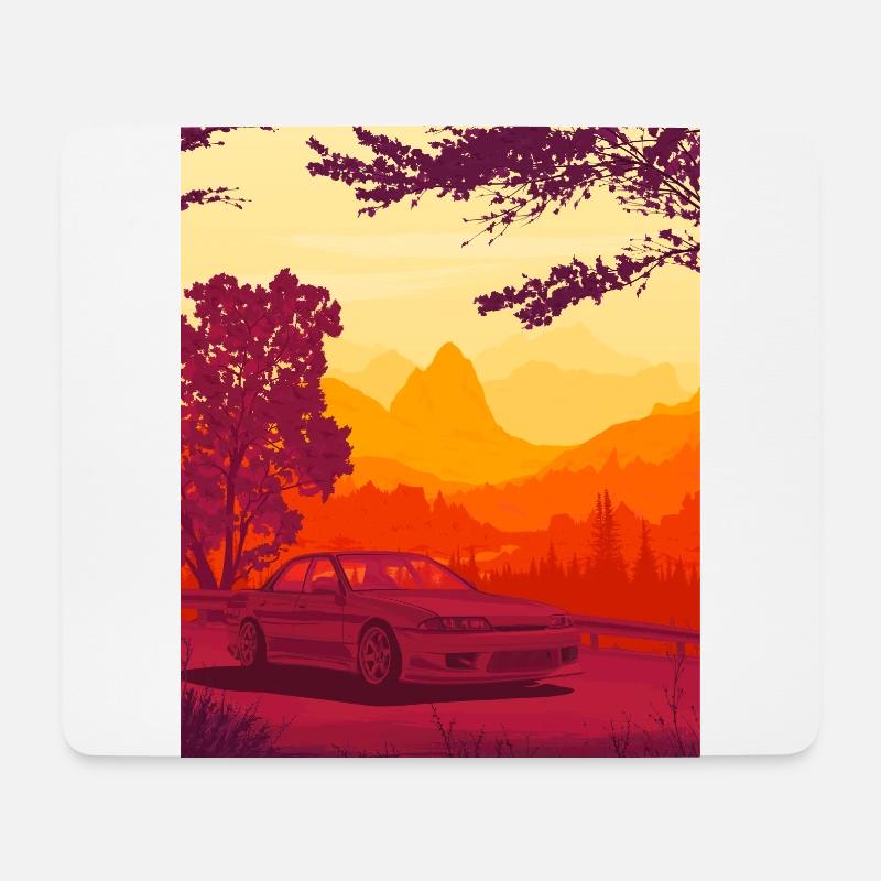JDM Touge (R32) - Mousepad (Querformat) - Weiß