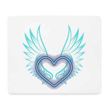 Neon Herz mit Flügel Design - Mousepad (Querformat) - Weiß - Vorne