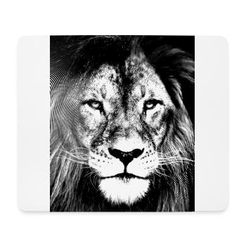 Löwe schwarz weiß Design - Mousepad (Querformat) - Weiß - Vorne