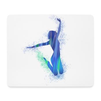 sauter, bronzage, danseur, graffiti, bleu, vert, joie - Tapis de souris (format paysage) - blanc - Devant