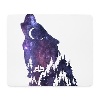 Wolf silhouette Galaxy - Mousepad (Querformat) - Weiß - Vorne