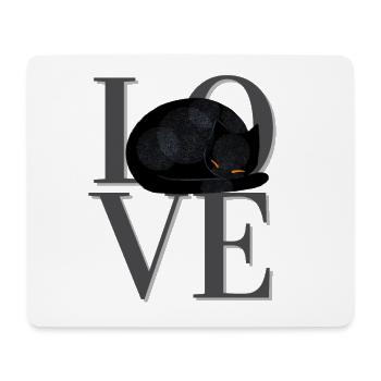 Cat Love - black/grey - Mouse Pad (horizontal) - white - Front