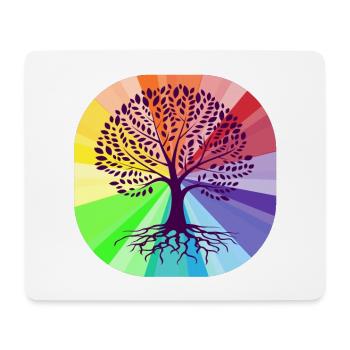 Lebensbaum Rund - Mousepad (Querformat) - Weiß - Vorne