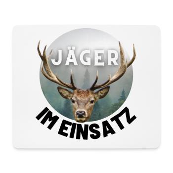 Jagd - Jäger - Jägerin - jagen - Hirsch - Mousepad (Querformat) - Weiß - Vorne