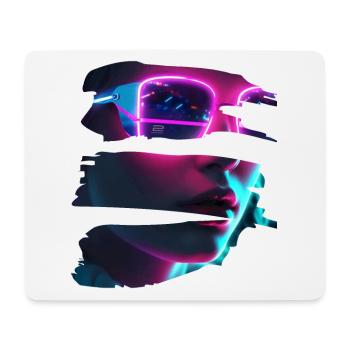 Cyber-Punk DJane - Neon Sunglasses - Mouse Pad (horizontal) - white - Front