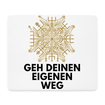 Wegweiser VEGVISIR - GEH DEINEN EIGENEN WEG - Mousepad (Querformat) - Weiß - Vorne