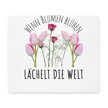 Blumen Garten Gärtner Blumenstrauß BLUMENLIEBE - Mousepad (Querformat) - Weiß - Vorne
