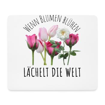 Blumen Garten Gärtner Blumenstrauß BLUMENLIEBE - Mousepad (Querformat) - Weiß - Vorne