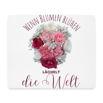 Blumen Garten Gärtner Blumenstrauß BLUMENLIEBE - Mousepad (Querformat) - Weiß - Vorne