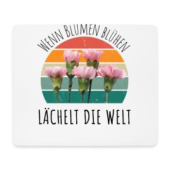 Blumen Garten Gärtner Blumenstrauß BLUMENLIEBE - Mousepad (Querformat) - Weiß - Vorne