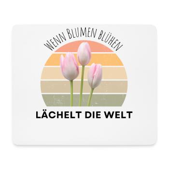 Blumen Garten Gärtner Blumenstrauß BLUMENLIEBE - Mousepad (Querformat) - Weiß - Vorne