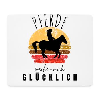 PFERDE machen mich glücklich Reiten Pferde - Mousepad (Querformat) - Weiß - Vorne