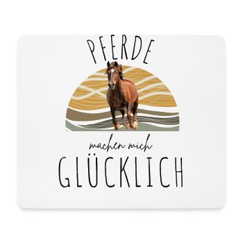 PFERDE machen mich glücklich Reiten Pferde - Mousepad (Querformat) - Weiß - Vorne