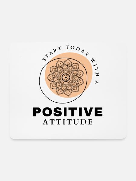 POSITIVE EINSTELLUNG MINDSET Motivation - Mousepad (Querformat) - Weiß