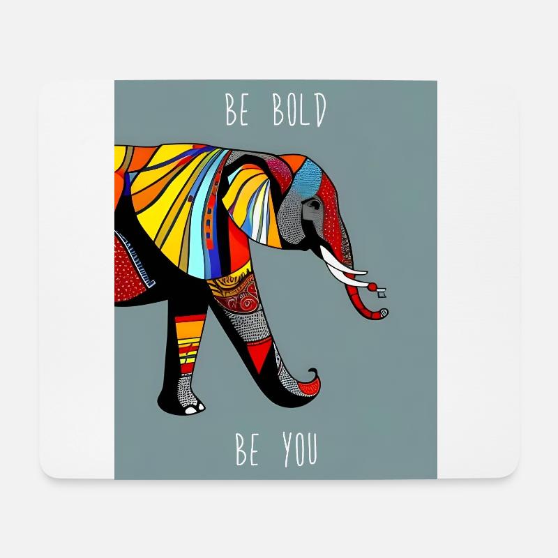 Abstrakter Elefant: Einzigartig und Farbenfroh - Mousepad (Querformat) - Weiß