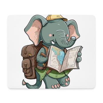 Elefanten-Entdecker - Mousepad (Querformat) - Weiß - Vorne
