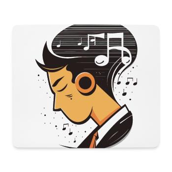 L’harmonie des sens : une personne immergée dans la musique - Tapis de souris (format paysage) - blanc - Devant