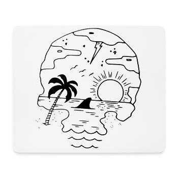 Tête de mort - Tapis de souris (format paysage) - blanc - Devant
