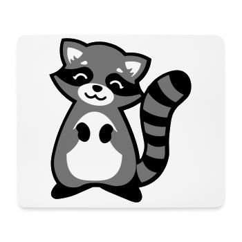 Niedlicher Waschbär Tierkind / Cute raccoon animal - Mousepad (Querformat) - Weiß - Vorne