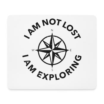 Erkunden, Kompass, Geschenkidee, Wandern - Mousepad (Querformat) - Weiß - Vorne