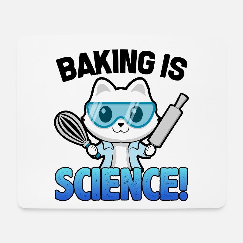 Lustiges Wissenschaftler Kätzchen Bäcker Geschenk - Mousepad (Querformat) - Weiß