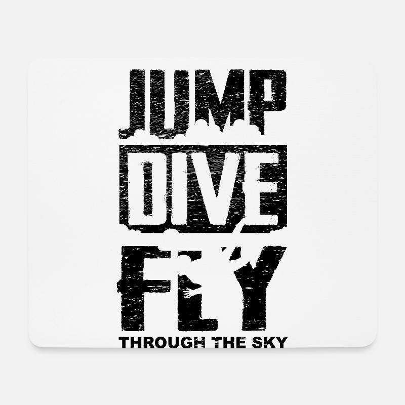 Jump Dive Fly Skydive Cashrimspringer cadeau - Tapis de souris (format paysage) - blanc
