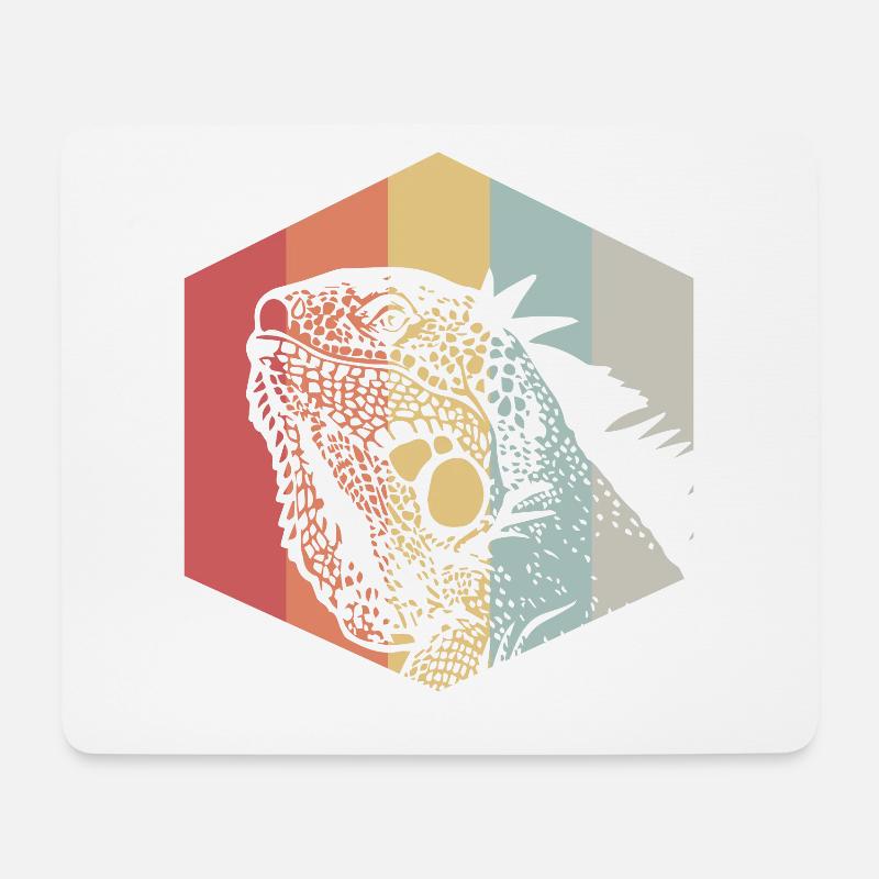 Vintage Leguan Eidechsen Liebhaber Geschenk - Mousepad (Querformat) - Weiß