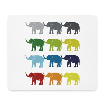 Neon Pop Art Retro Elefant Dickhäuter Geschenkidee - Mousepad (Querformat) - Weiß - Vorne