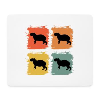Capybara Wildtier Tier Retro Pop Art Geschenkidee - Mousepad (Querformat) - Weiß - Vorne