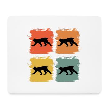 Luchs Wildtier Tier Retro Pop Art Geschenkidee - Mousepad (Querformat) - Weiß - Vorne