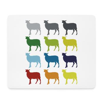 Neon Pop Art Retro Schaf Haustier Geschenkidee - Mousepad (Querformat) - Weiß - Vorne