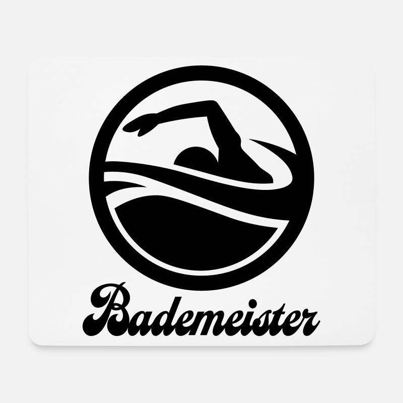 Farbe änderbar | Bademeister Schwimmen - Mousepad (Querformat) - Weiß