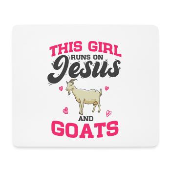 Goat Lover This Girl Runs On Jesus And Goats - Mouse Pad (horizontal) - white - Front