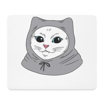 Weiße Main Coon Katze Cat Outfit für - Mousepad (Querformat) - Weiß - Vorne