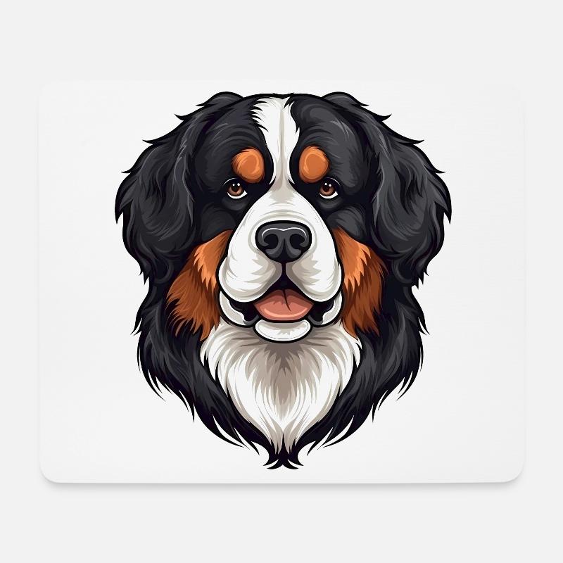 Berner Sennenhund - Mousepad (Querformat) - Weiß
