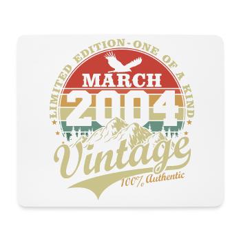 Mars 2004 Vintage Vintage cadeau d’anniversaire - Tapis de souris (format paysage) - blanc - Devant