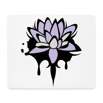 abstraktes Lotos Blüten Seerosen Graffiti - Mousepad (Querformat) - Weiß - Vorne
