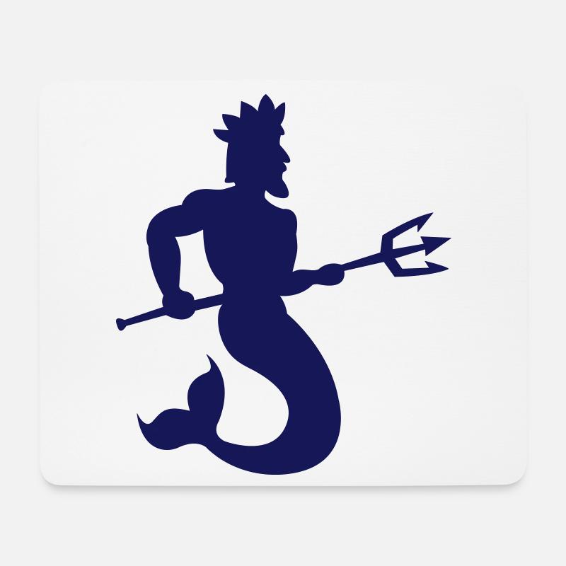 Wasserkönig mit Dreizack - Mousepad (Querformat) - Weiß