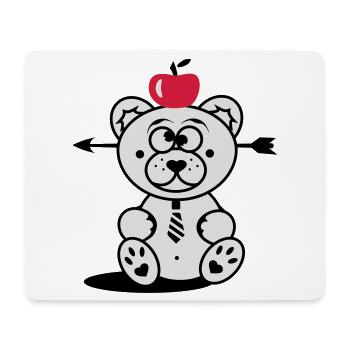 Bear with apple on his head and arrow through his - Mouse Pad (horizontal) - white - Front