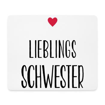 Schwester Lieblingsschwester Herz Geschenk - Mousepad (Querformat) - Weiß - Vorne