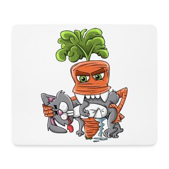 Karotten Revolution Hase - Mousepad (Querformat) - Weiß - Vorne