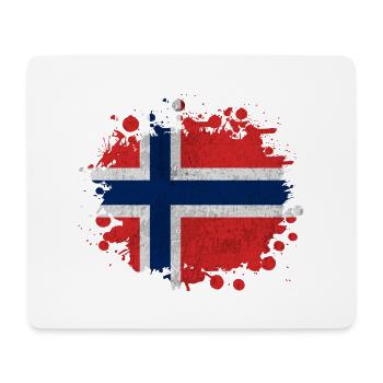 Klecks Norvège - Cadeau drapeau - Tapis de souris (format paysage) - blanc - Devant